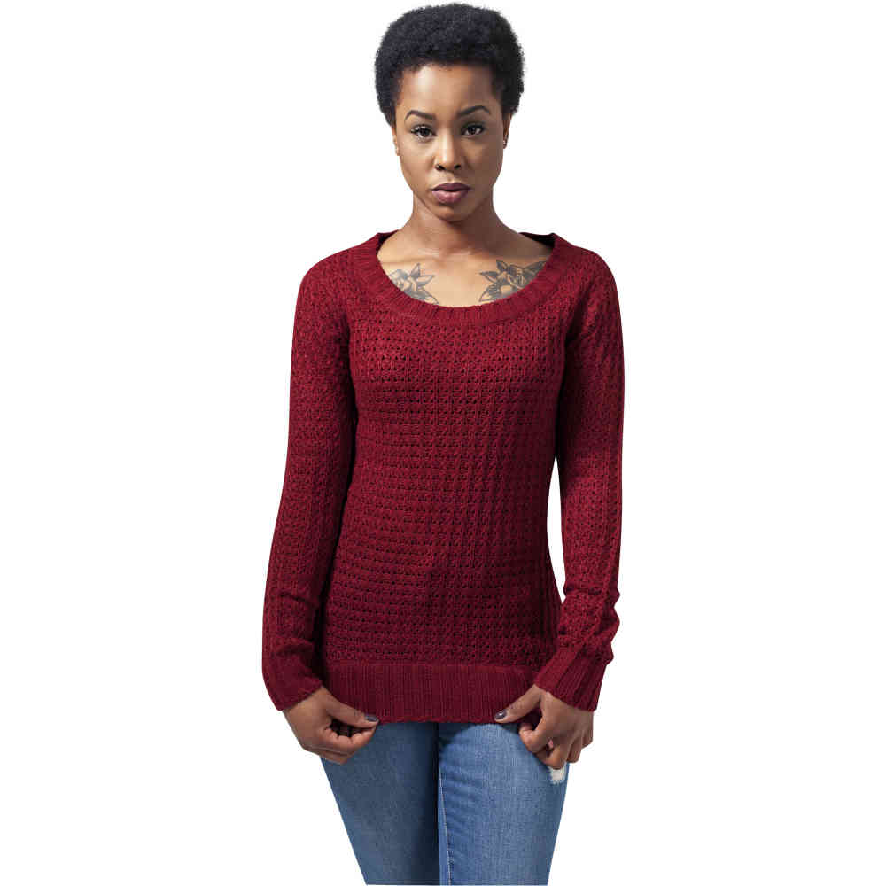 Urban Classics - Long Wideneck Chandail - Rouge